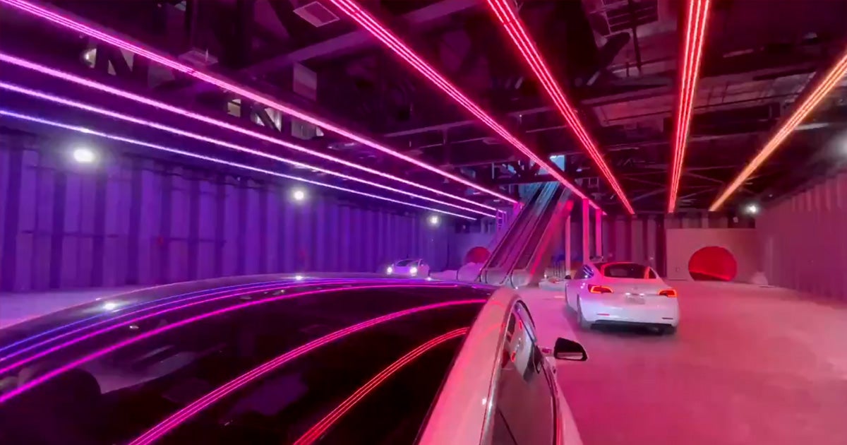 A video uploaded to the Boring Company's Twitter account shows the entire Las Vegas Convention Center Loop terminal light up in rainbow colors.