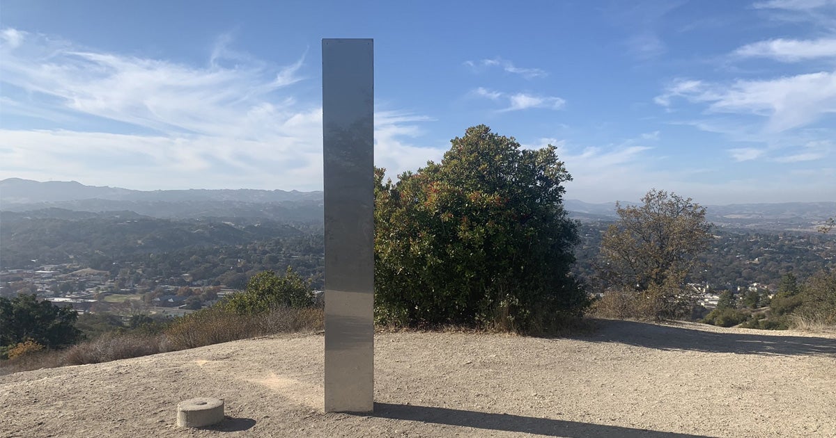 A third monolith appeared on top of Pine Mountain in Atascadero, California, as spotted by local news correspondent Connor Allen. 
