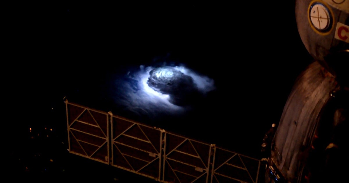 European Space Agency scientists on the International Space Station captured dazzling footage of unusual lightning called blue jets and elves.