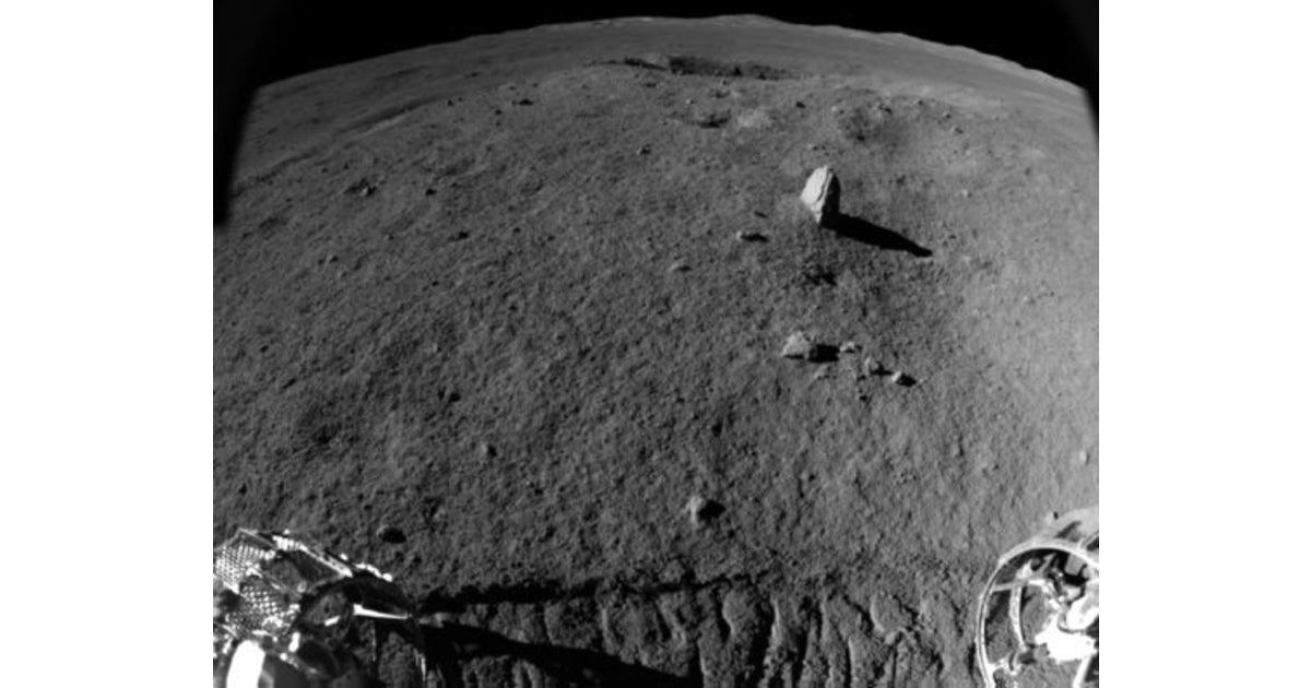 China’s Yutu 2 Rover discovered an unusual elongated rock on the surface of the moon — and they suspect it might be a shard from a meteor impact.
