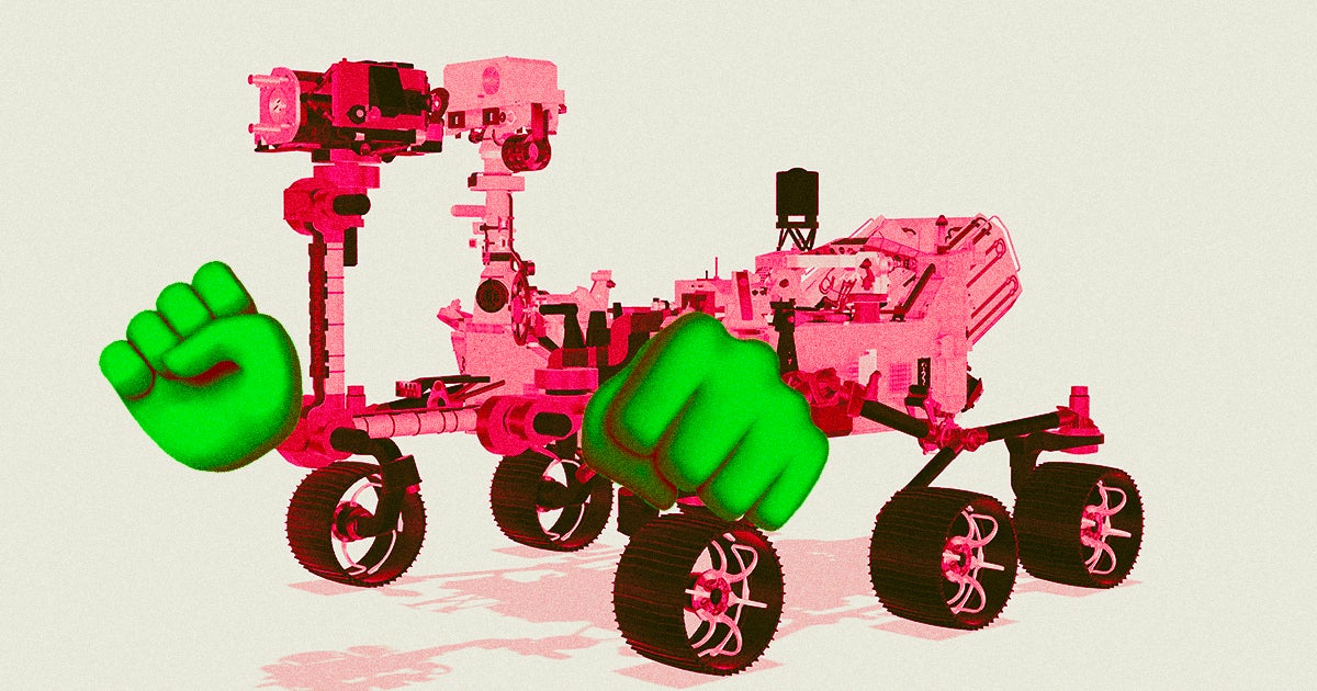 If I were dropped in Jezero crater with a pressurized spacesuit, could I defeat NASA’s mighty Perseverance rover in mortal combat? 