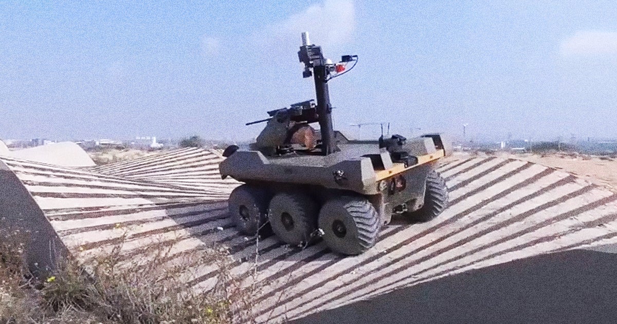 Israel has deployed a military robot called the Jaguar, which is armed with a machine gun, to the border of the Gaza Strip.