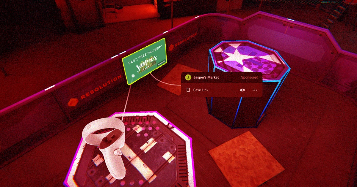 Facebook is starting to squeeze ads into the magical virtual reality environments enabled by its Oculus Quest VR headset.