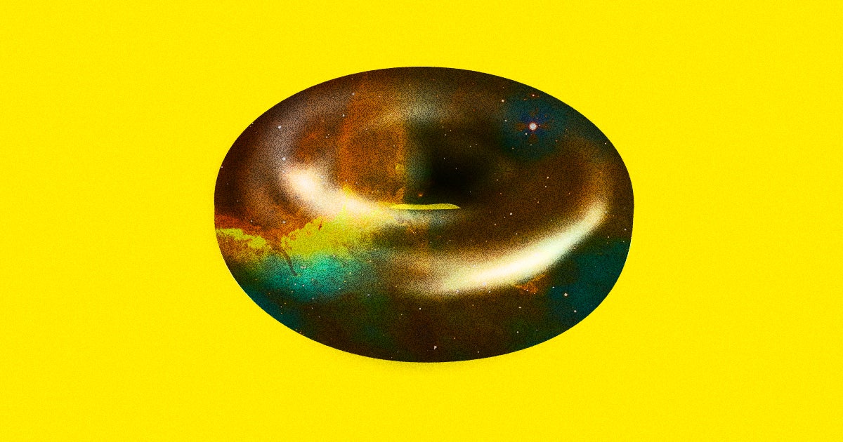Scientists argue that the universe may be folded in on itself, looping together like a giant cosmic donut rathan than expanding in all directions.