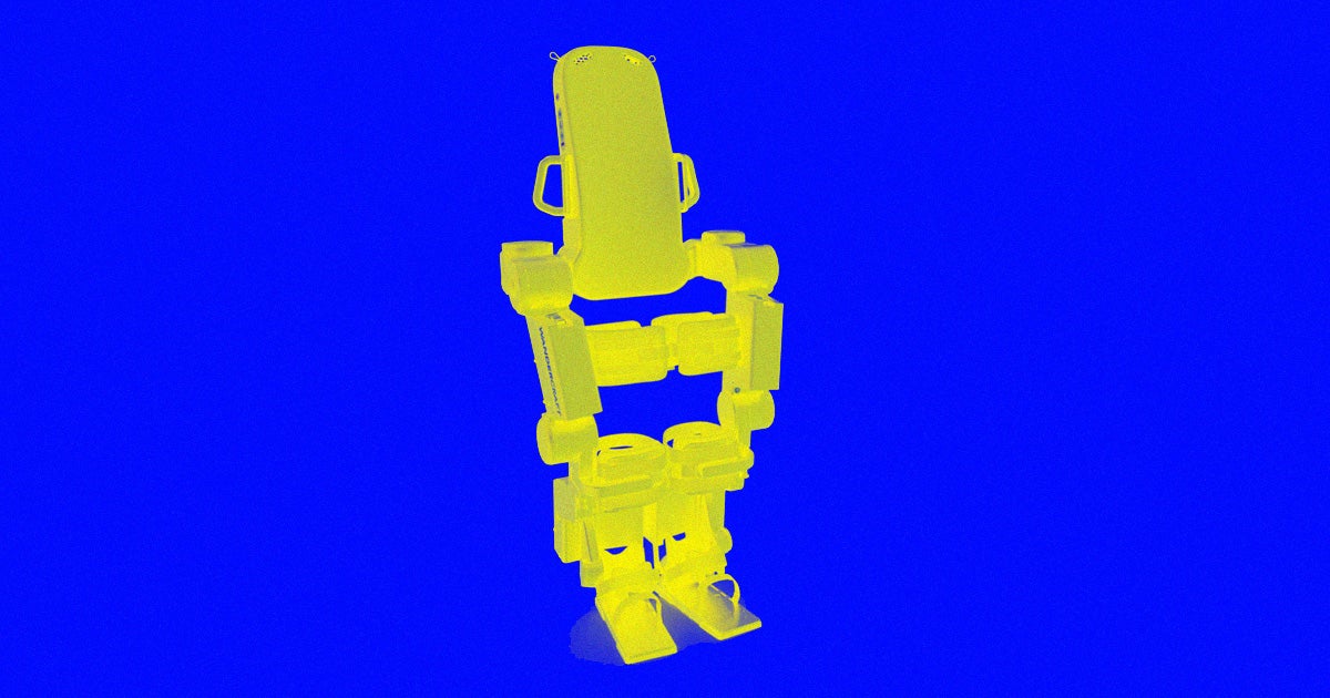 At the request of his son, a French engineer designed a robotic exoskeleton that could help his son get around without using his wheelchair.