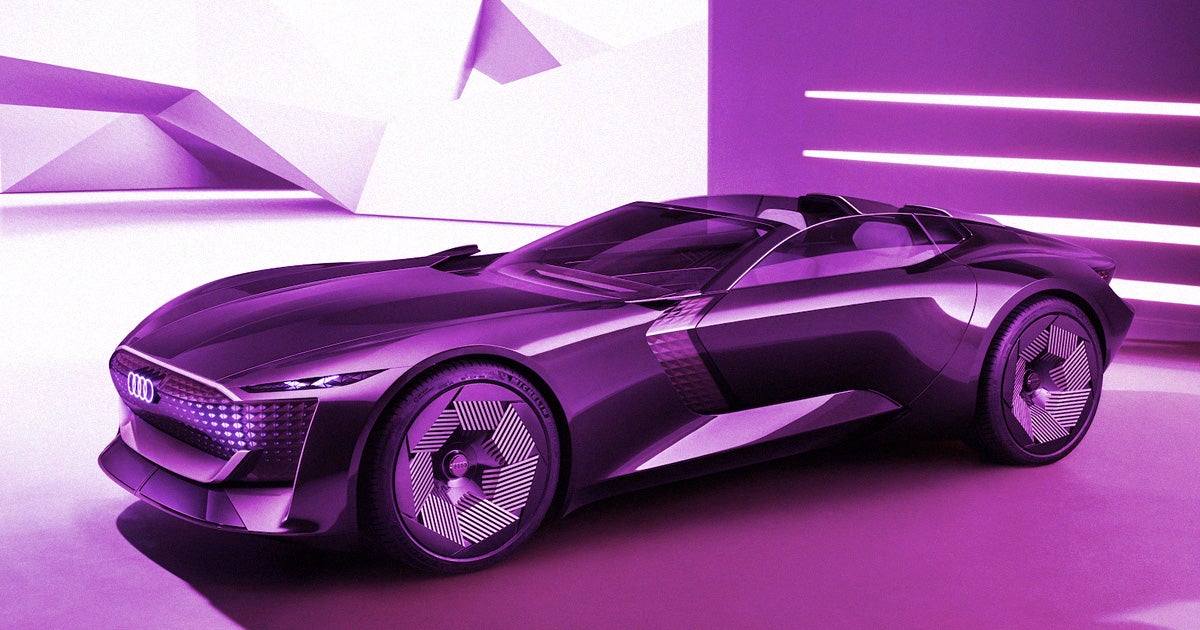 German automaker Audi's latest "skysphere concept" can transform itself from a two-seater sports car into a steering wheel-less, self-driving living room on wheels