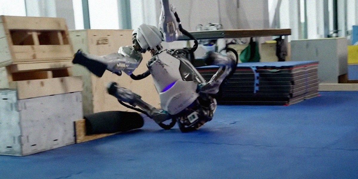 The latest Boston Dynamics video shows the humanoid robot Atlas jumping and flipping. Here's a cut of all the times it fell or tripped.