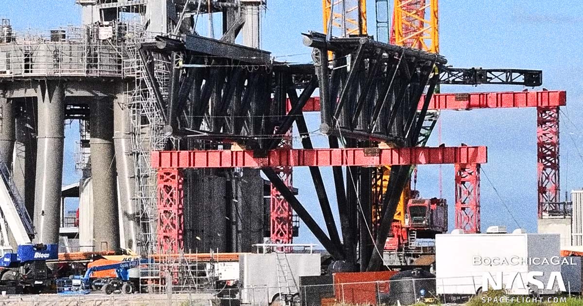 After much anticipation, SpaceX has finally installed its "robot chopsticks" on the Mechazilla launch tower to catch its Super Heavy booster.