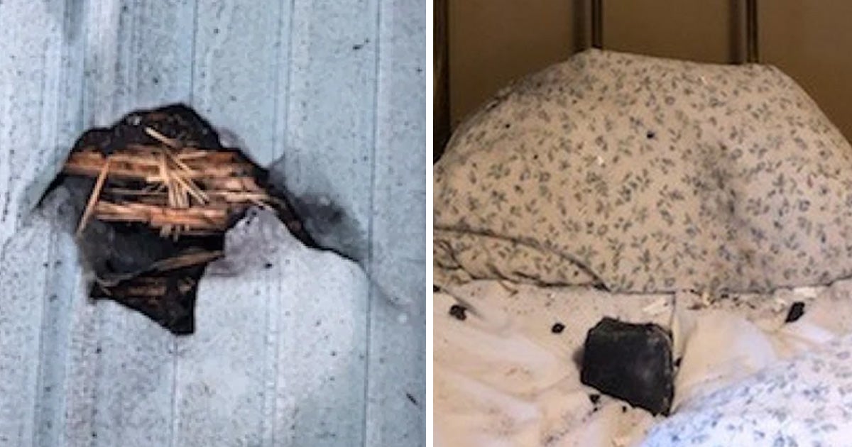Ruth Hamilton was woken up by a meteorite smashing through her roof, landing inches from where she was sleeping moments prior.
