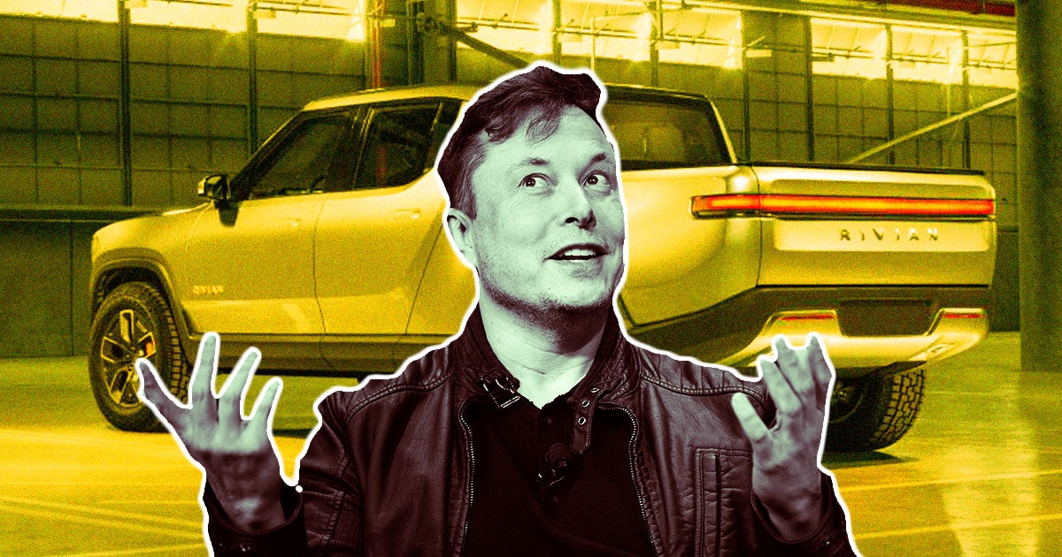 Elon Musk took to Twitter to throw some cold water on the rival carmaker Rivian's enormous $116 billion valuation on Thursday.