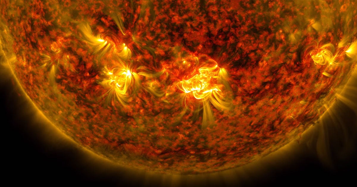 During the days leading up to Halloween, the Sun's surface was roiling with activity, blasting powerful bursts of radiation towards the Earth.