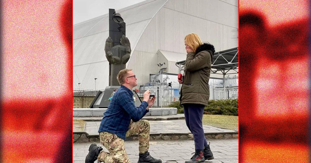 What could possibly be more romantic than getting engaged to be wed at the site of a nuclear disaster?