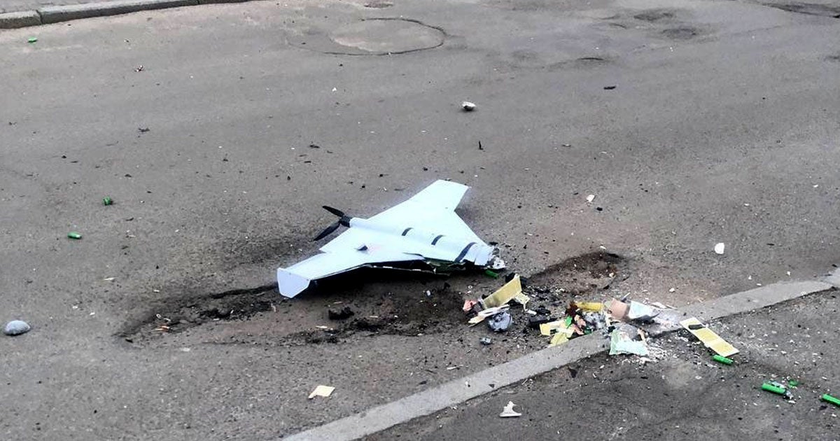 Pictures being shared online show what appear to be exploded, Russian-made "suicide drones" that can use AI to identify their unsuspecting targets.