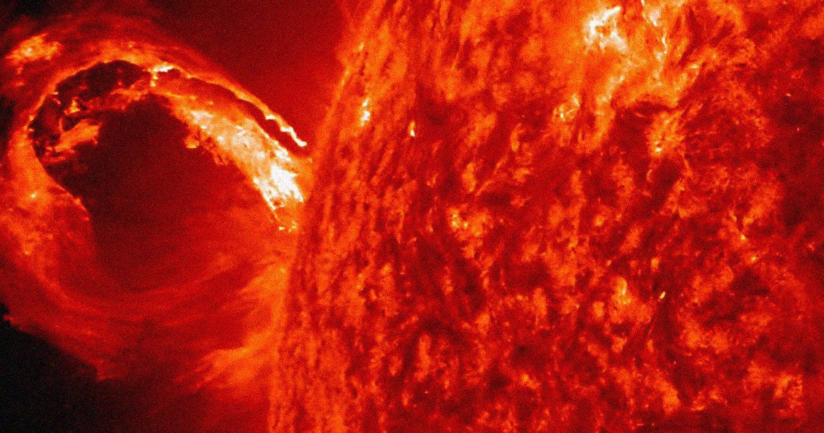 A filament of plasma escaped the Sun over the weekend and left behind a "canyon of fire," a deep ridge over 12,000 miles deep and ten times as long.