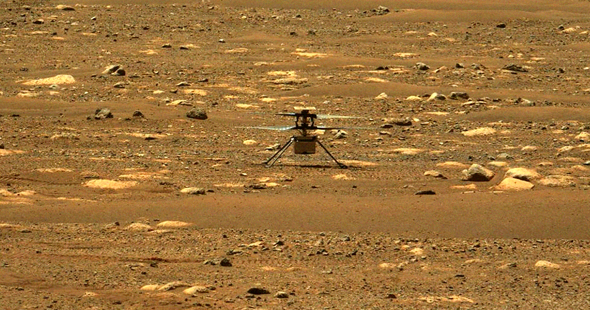 Enhance! NASA's Mars Reconnaissance Orbiter has spotted the agency's tiny four pound Ingenuity Mars helicopter from orbit — an impressive feat.