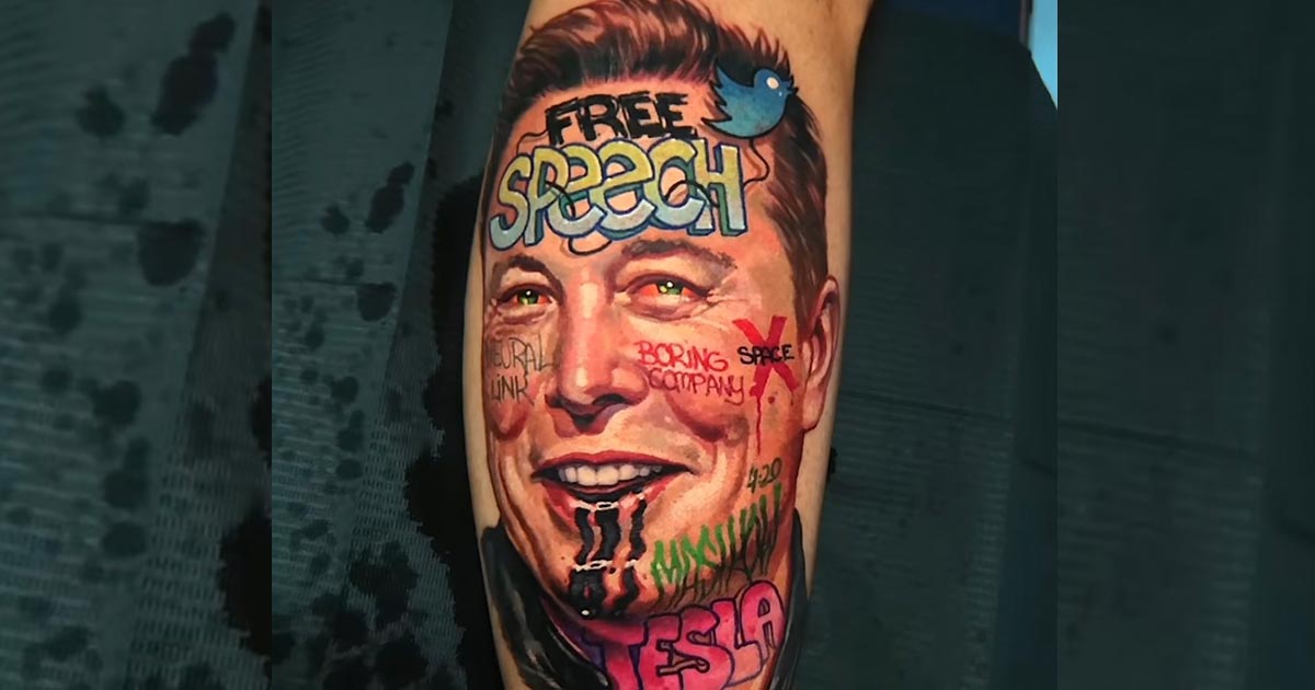 A New York-based tattoo artist has really outdone themselves with one of the most grotesquely hideous Elon Musk tattoos we have ever seen.