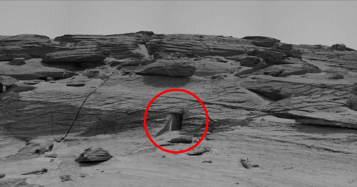 Apparently the photo of a "door" on the surface of Mars was cropped just so to make it seem like something much cooler than it really is. 