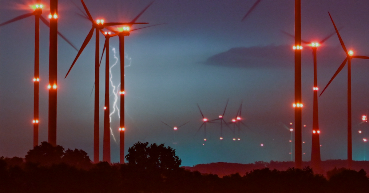 A few wind farms in Scotland were asked to reduce output by 25 megawatts because turbines produced more power than the UK's electric grid could handle.