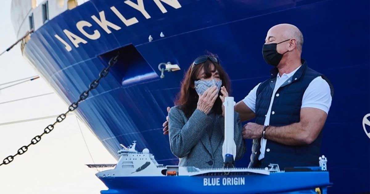 Blue Origin CEO Jeff Bezos has cancelled plans to transform an ocean freighter — renamed after his mother Jacklyn — into a booster rocket recovery site.