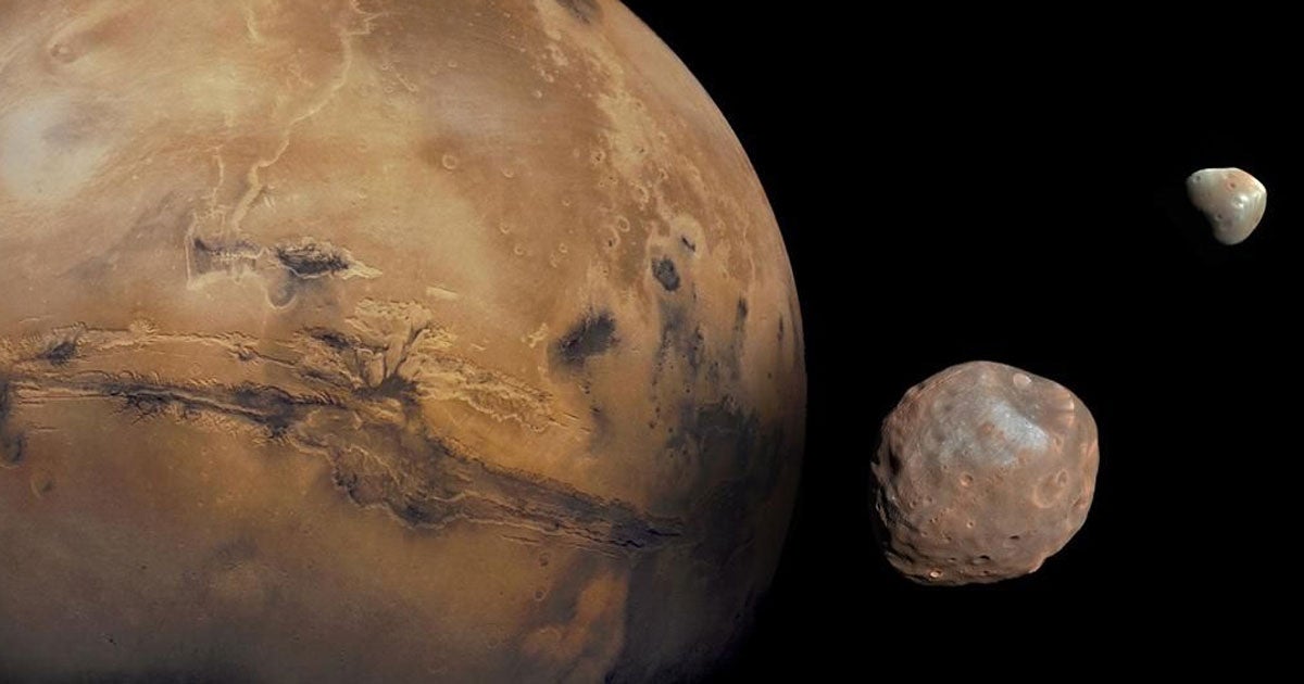 China's Tianwen-1 spacecraft has taken an incredible image of Phobos, one of the two moons orbiting Mars, from just 3,160 miles away.