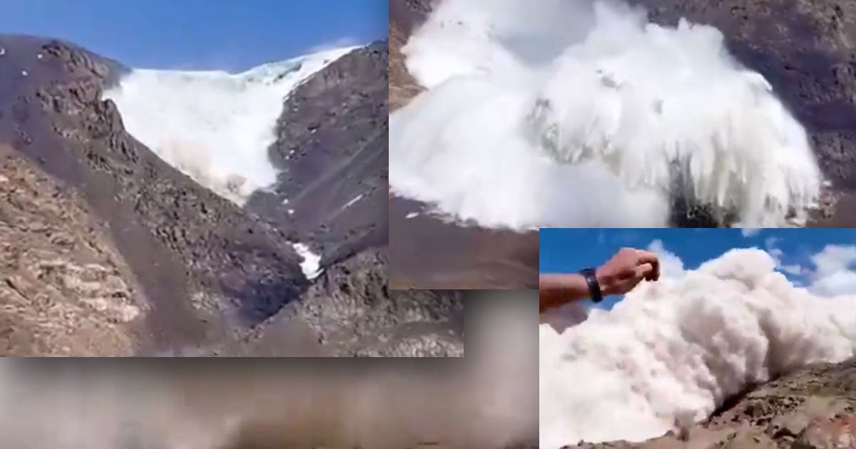 A group of ten tourists miraculously survived a massive avalanche while exploring Kyrgyzstan's Tian Shan mountains — and one of them got it on video.