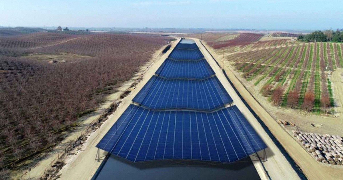 California is spending $20 million on a pilot project that will involve 8,500 feet of solar panels covering sections of canals.
