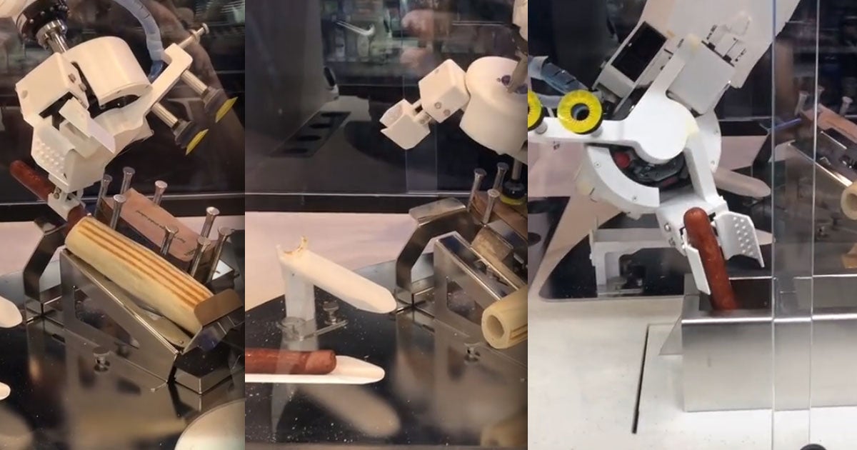 A new viral video that has been viewed well over 12 million times shows a robot in Poland miserably failing at putting a weiner in hot dog bun.