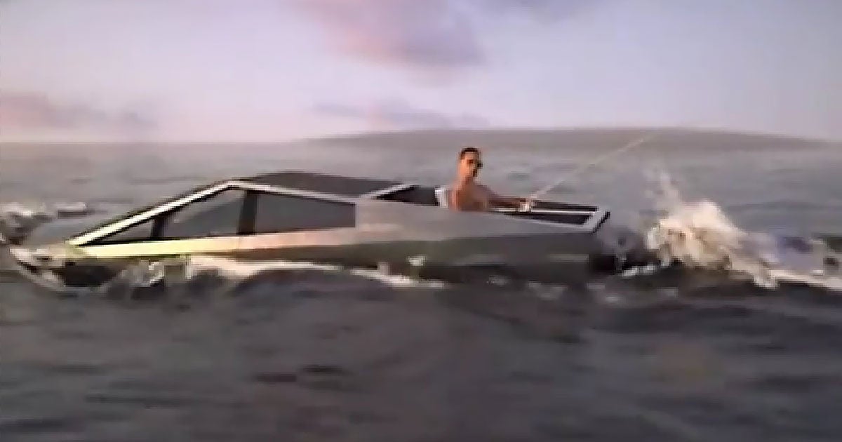 Tesla CEO Elon Musk suggests the company's Cybertruck could move faster through water with the help of an electric propeller.