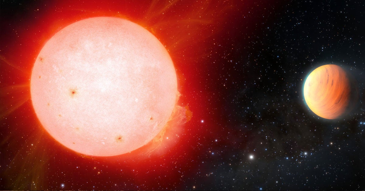 Astronomers have spotted a gas giant planet in the vicinity of a red dwarf star, and its density is so low that it's comparable to a marshmallow.