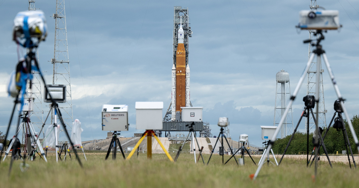 According to officils, a ten feet-long piece of insulation peeled away from NASA's Moon rocket while Hurricane Nicole stormed by.