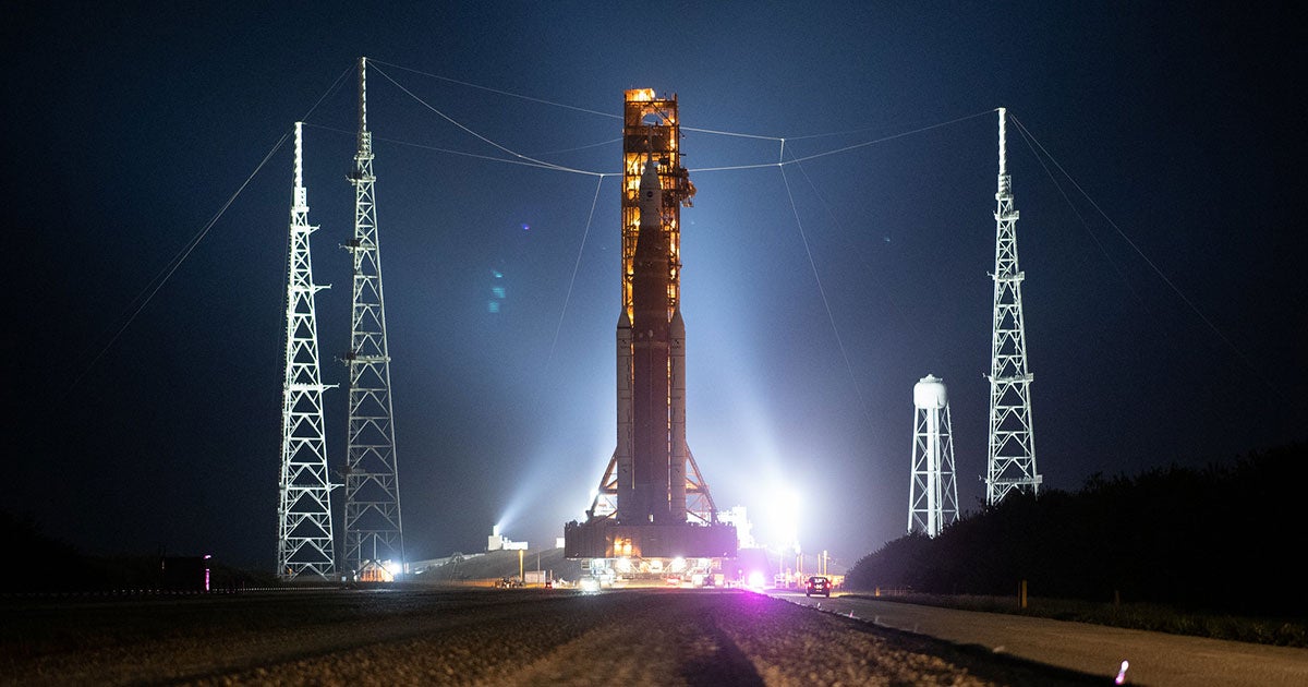 NASA has rolled out its gigantic Space Launch System (SLS) Moon rocket to the launch pad at the Kennedy Space Center yet again.