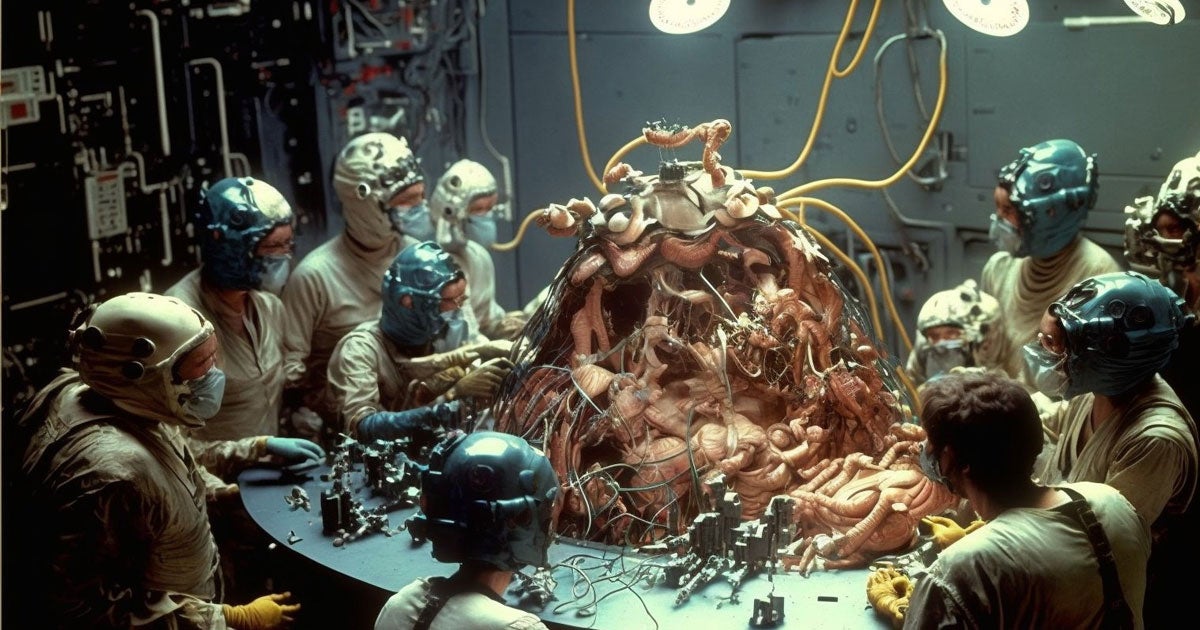 Keith Schofield shared an extensive series of eyegrabbing images that supposedly evoke the style of David Cronenberg, but fans think otherwise.