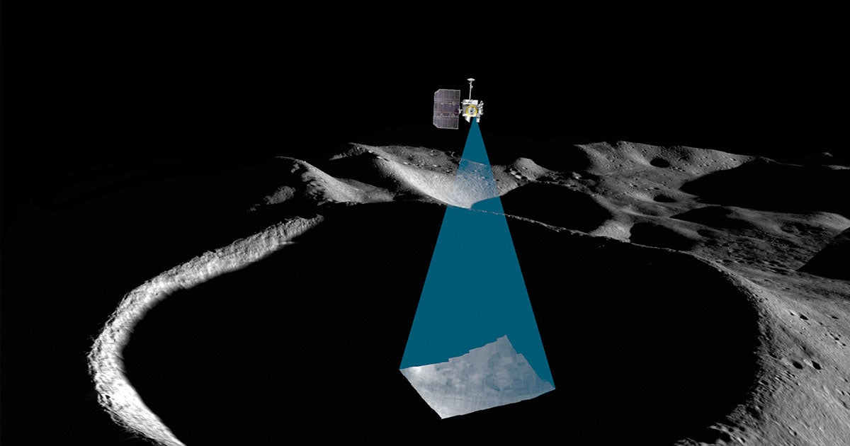 South Korea's lunar orbiter has taken a fascinating image of the wall and floor of the Shackleton Crater on the shadowy far side of the Moon.
