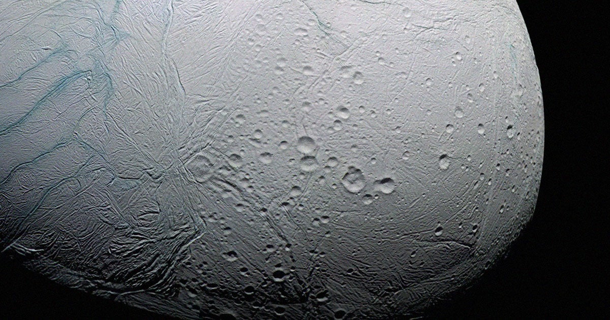 Saturn's icy moon Enceladus isn't only suspected to hold a liquid ocean beneath its icy crust — it's also covered in an astonishing amount of snow.