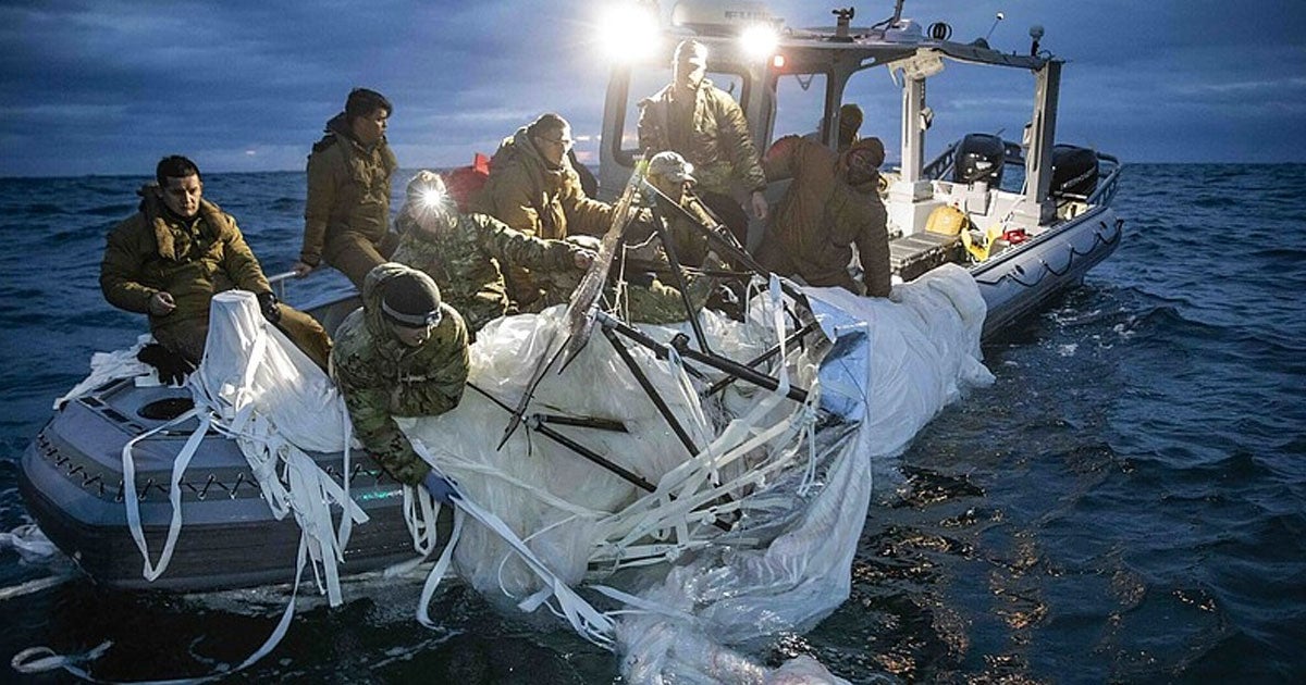 China's giant balloon, which had a structure hanging from it, was shot down by a US missile over the weekend — and now, China wants it back, please.