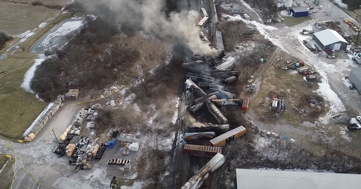 Officials have discovered thousands of dead fish floating in the river, CBS News reports, after a catastrophic train derailment near East Palestine, Ohio.