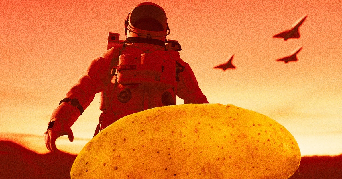 Some scientists have made fancy space concrete out of potato starch — and it works much better thank building bricks out of blood and urine to work.