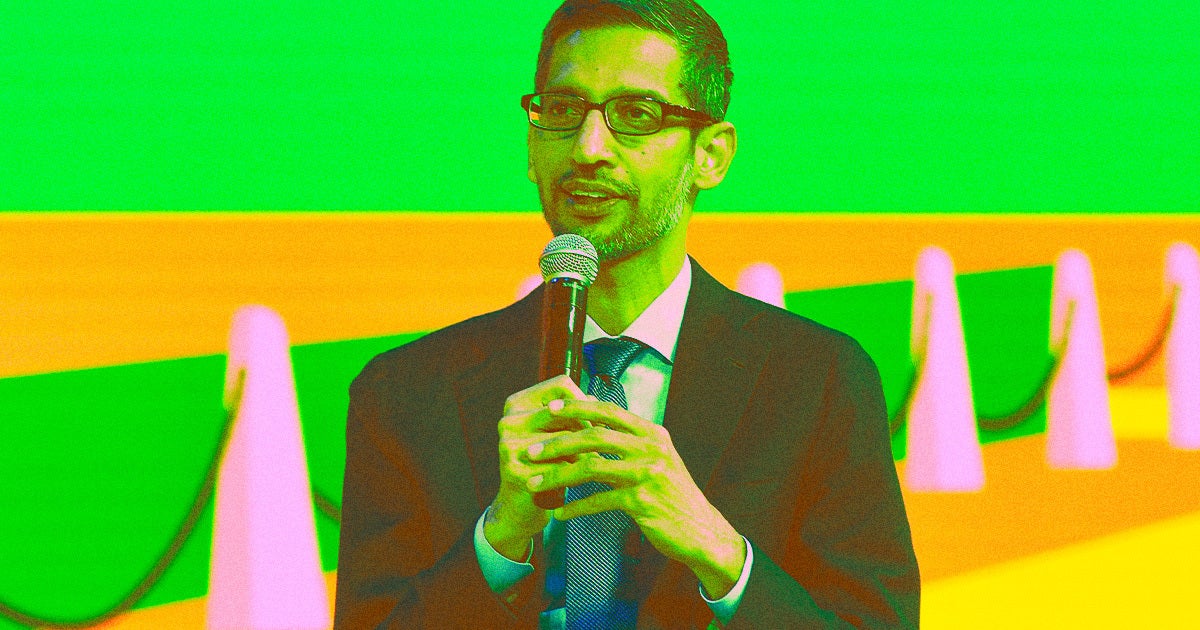 Google CEO Sundar Pichai says the company has AI search products in the work, with aspirations of integrating chatbot functionality into its Google Search.