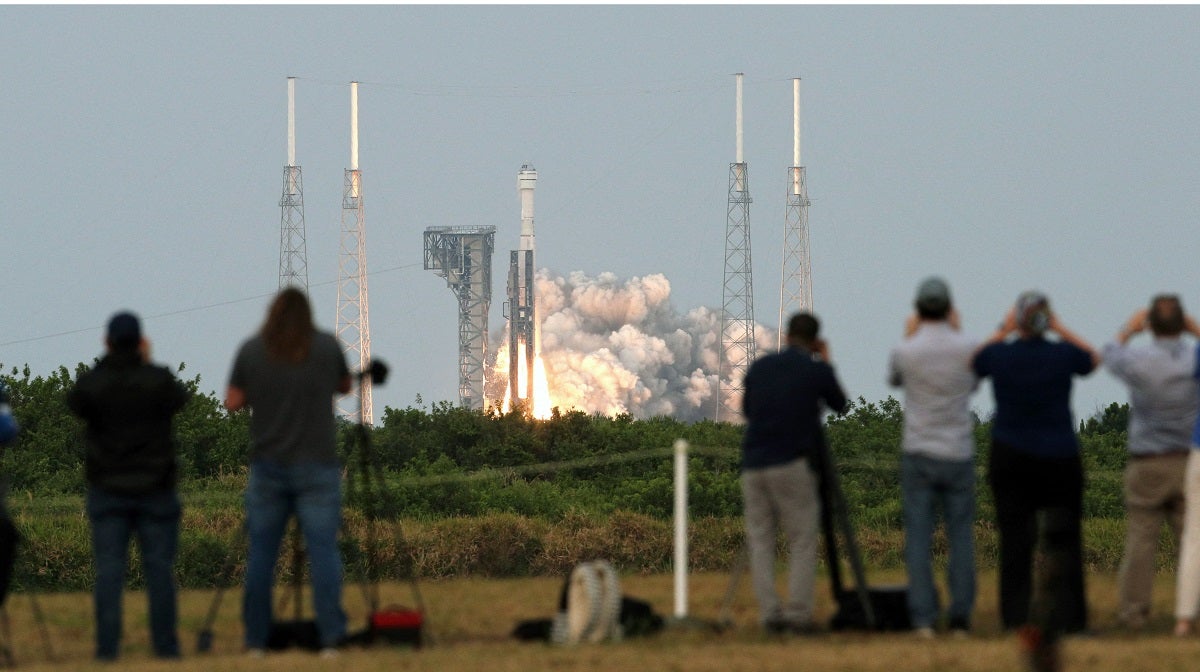 A huge cloud of hydrogen gas blew up a United Launch Alliance Vulcan Centaur V upper stage, not far from where Blue Origin was testing its engines.