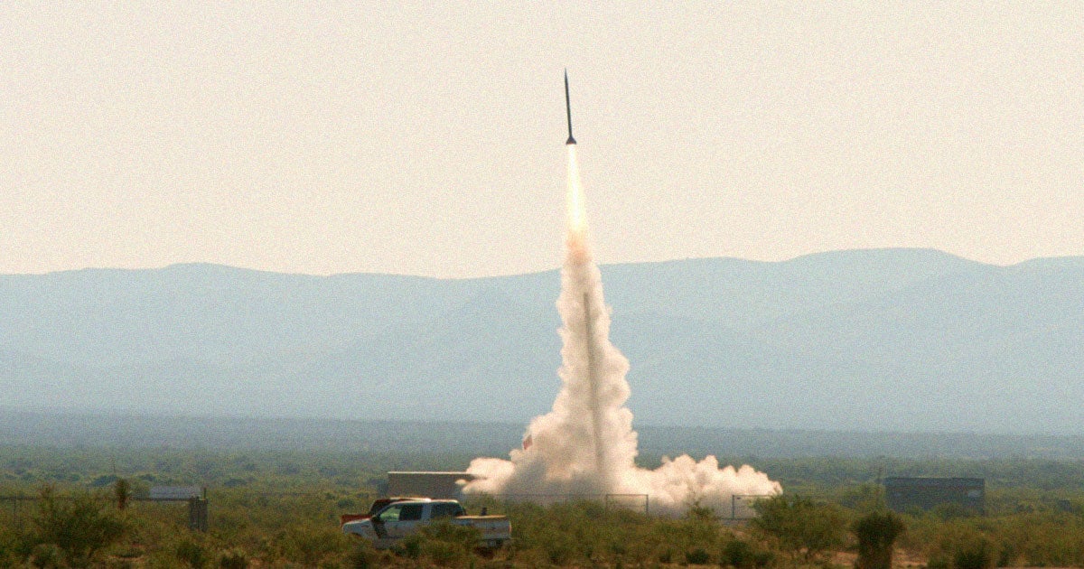 A small suborbital rocket carrying cremated remains failed to launch earlier this week, exploding over the New Mexico desert.