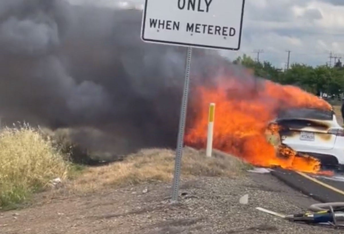 Tesla's customer service told a California man to bring his vehicle to a Tesla service center after his Tesla Model Y burst into flames.