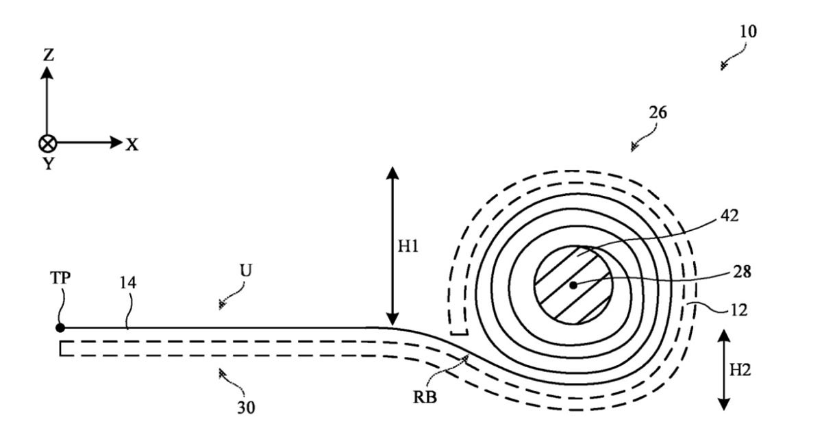 The Apple patent, published by the Patent Office last week, includes concepts for rollable screens that could be used on iPhones and iPads.