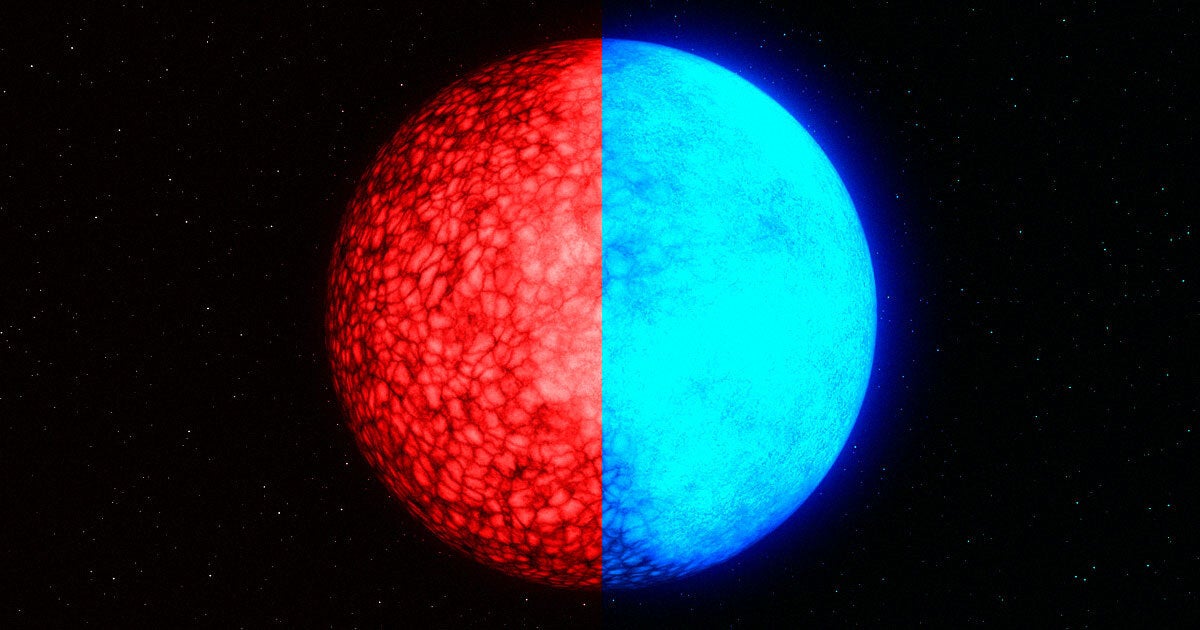 Astronomers have spotted a two-faced, white dwarf star that appears to be made of hydrogen on one side and helium on the other.