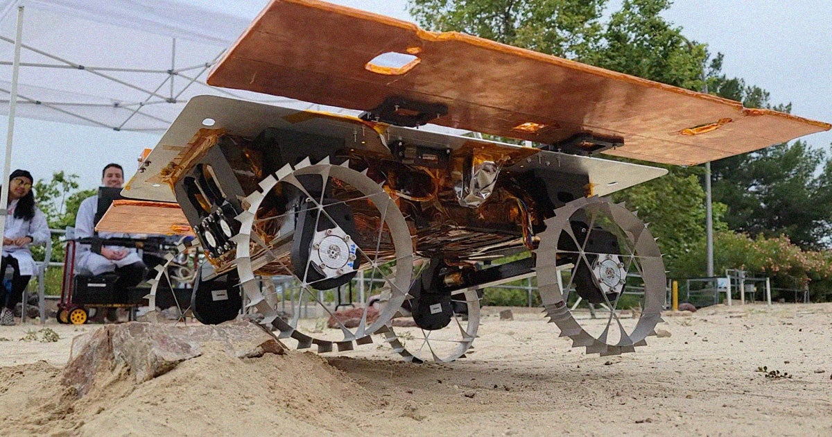 NASA's adorable new Moon rovers are lightweight and about the size of a carry-on — and as a video shows, they can get some sweet air, too.