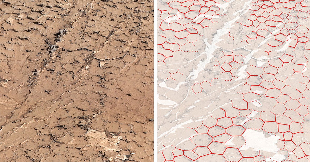 NASA's Curiosity Mars rover has come across a fascinating hexagonal pattern in salt deposits that looks eerily familiar.
