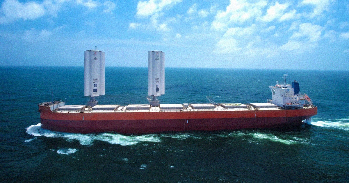 A growing number of container ships are using sails and even kites to propel themselves across the ocean, saving fuel and cutting emissions.