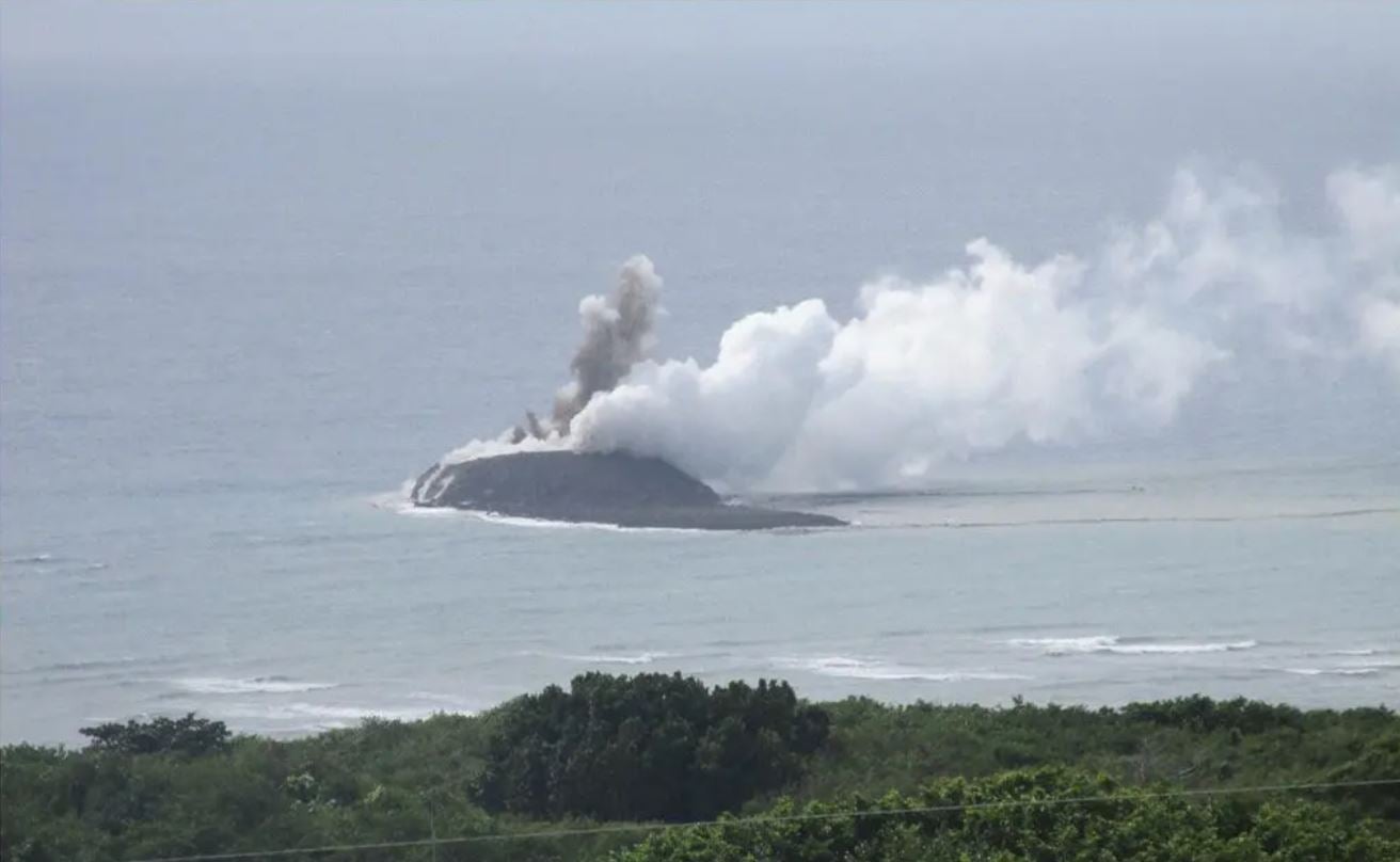 Globe owners, take heed: a new island has emerged from Japanese waters, the result of submarine volcanic activity off the coast of Iwo Jima.