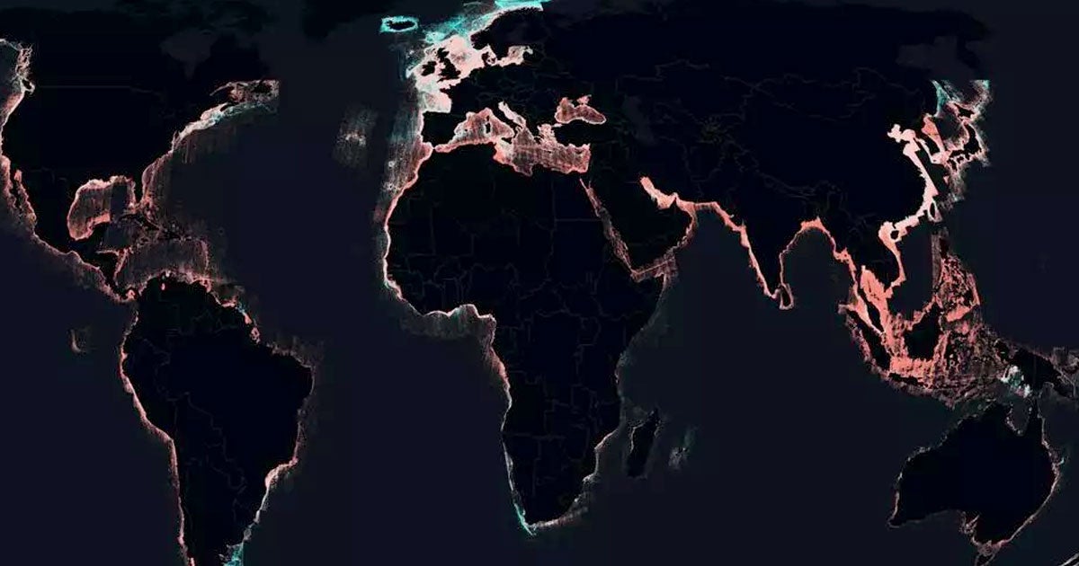 Researchers have exposed the previously untracked expanse of human activity at sea using a combination of satellite imagery and AI.