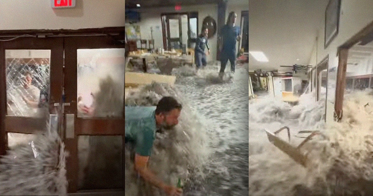 Terrifying footage circulating on social media shows a massive rogue wave hitting a US military base in the Marshall Islands.