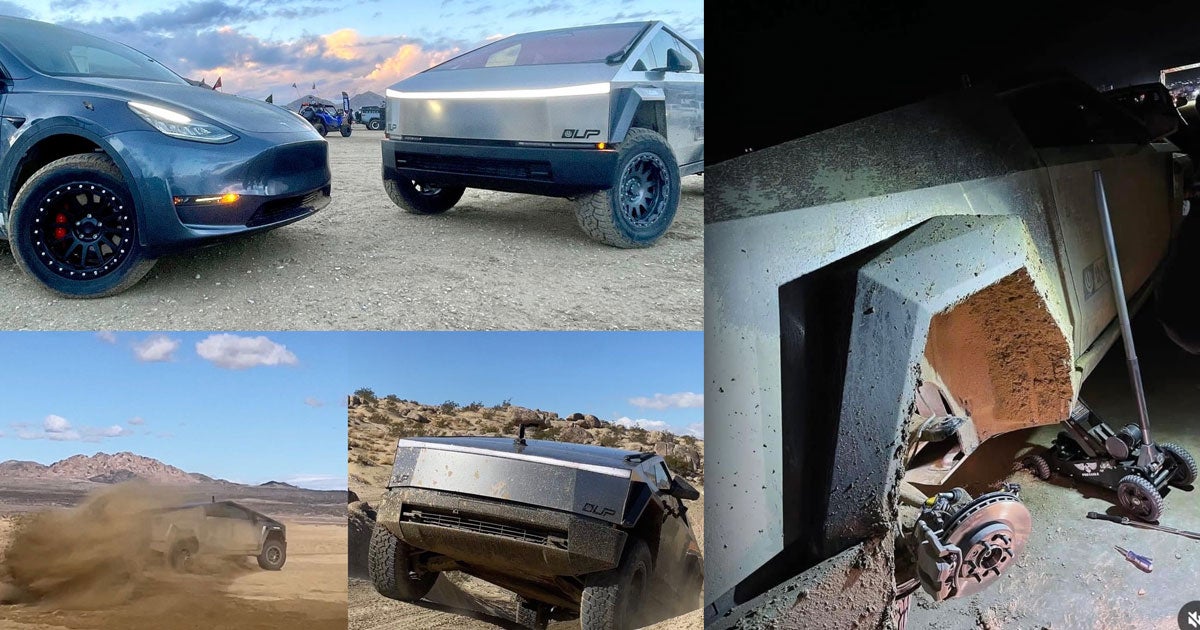 Footage of an off-road session shows a Tesla Cybertruck having one of its wheels snap off after a stock bolt failed.